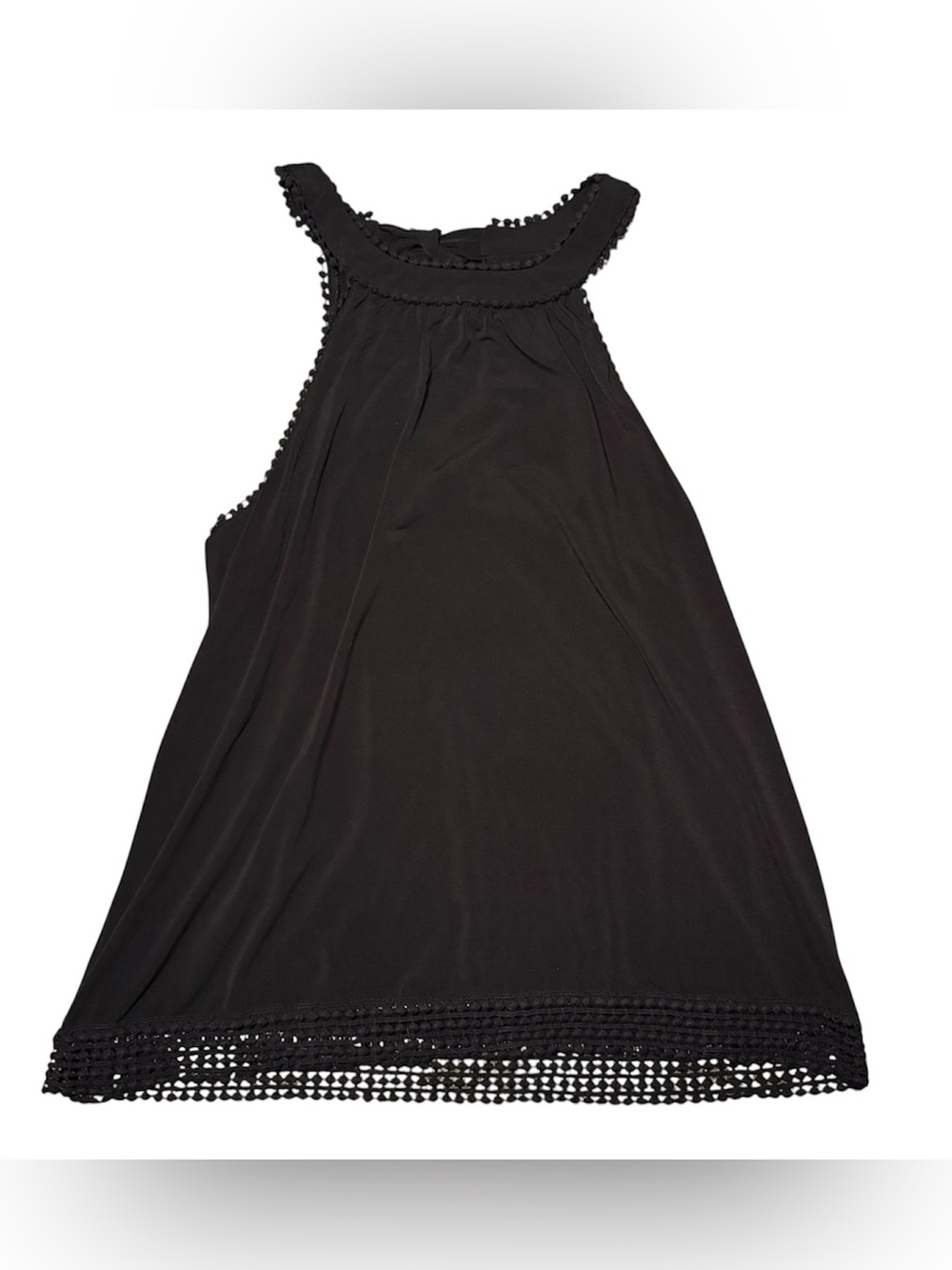 Society Girl Black Sleeveless Halter Neck Top Blouse Women's XL